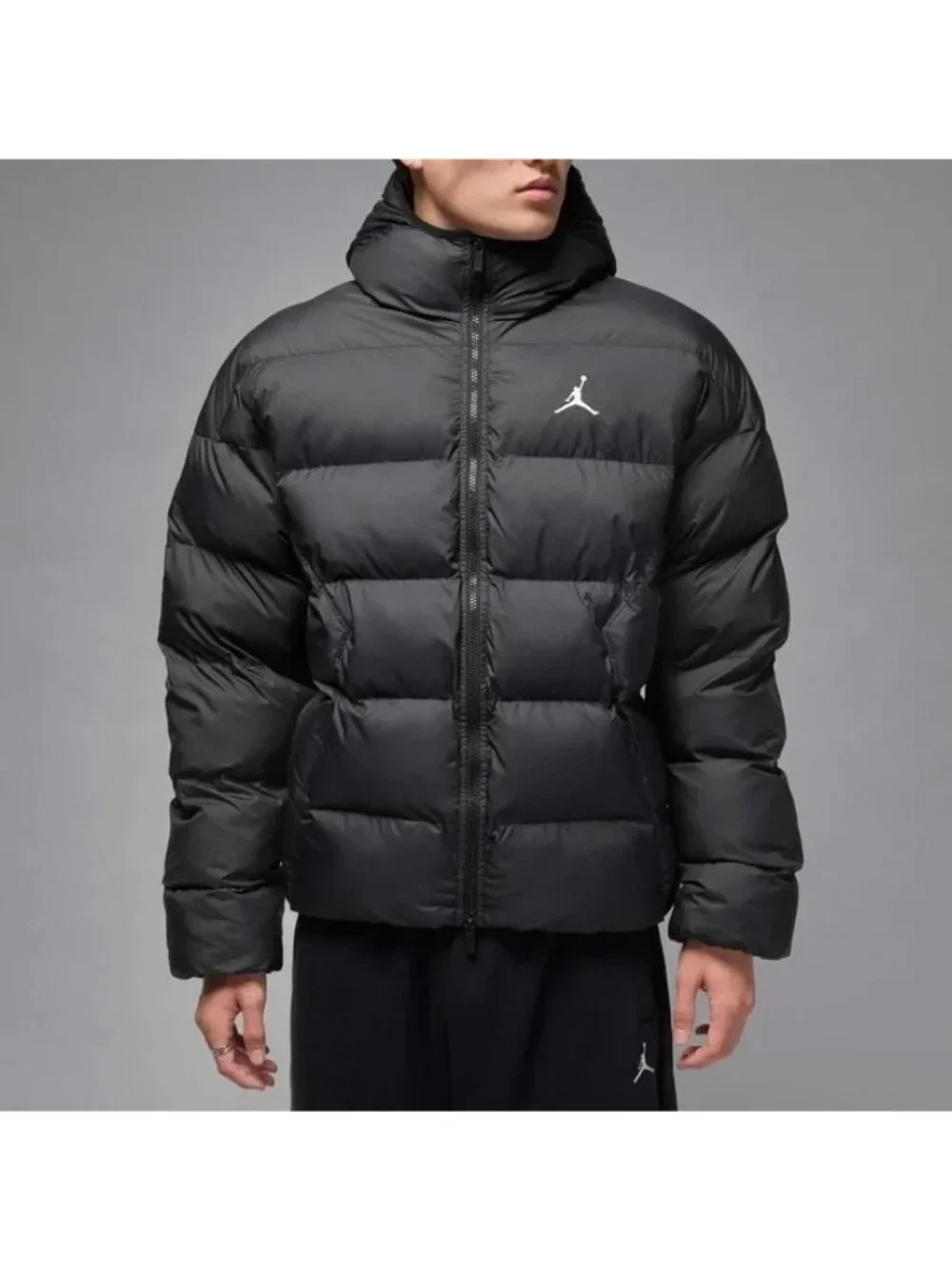 Air Jordan Brooklyn Therma-FIT Puffer Jacket Sz Large Men Black White HV0532-010